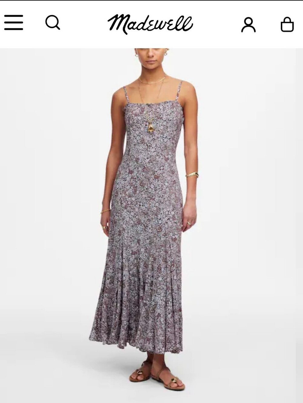 Madewell Floral Squareneck Sleeveless Maxi Dress
